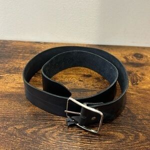 Black leather belt men size 36
